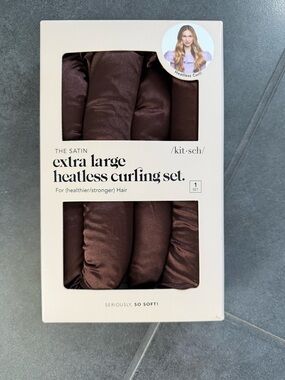 Kitsch Satin Extra Large Heatless Hair Curling Set - Chocolate
